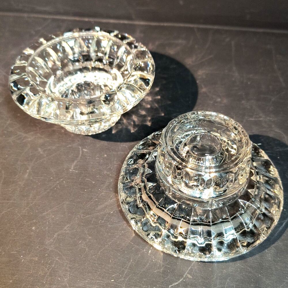 1204.  Boxed Set of 2 Crystal Candlestick Holders